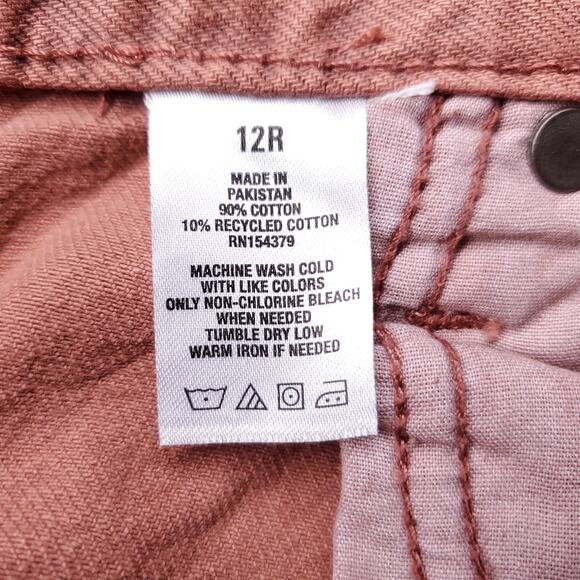 Aeropostale 90s Baggy Jeans Straight Leg Distressed Women 12 Brick Red - Picture 12 of 14